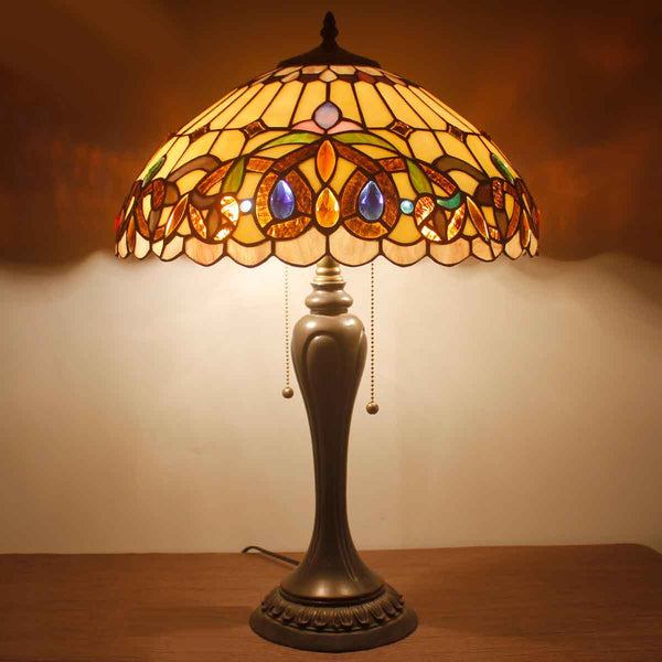 Vintage newest Tiffany style lamp very heavy, work fine.