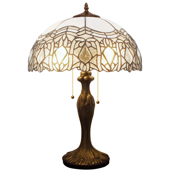 Tiffany Lamps Werfactory® White Stained Glass Crystal Bedside