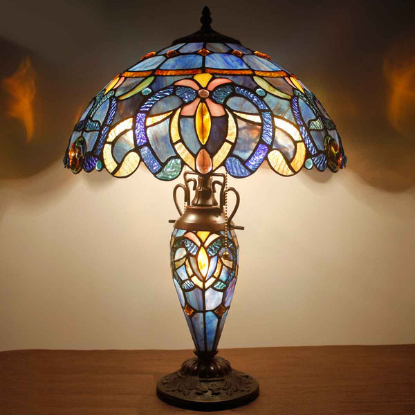 Tiffany Style Lamps Werfactory® Blue Purple Stained Glass Mother