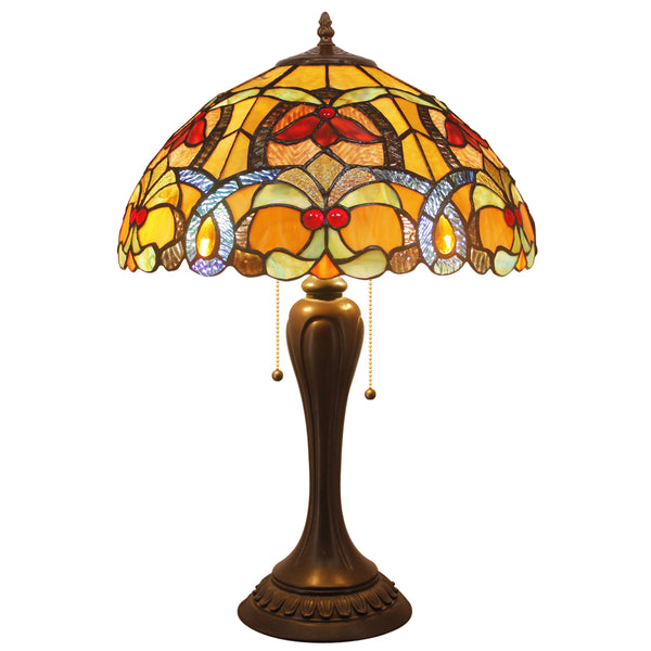 Tiffany Bedside Lamp s61716t19 Orange Crystal Style – Werfactory.com