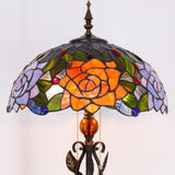 Werfactory® Tiffany Floor Lamp Yellow Purple Rose Style Standing Light