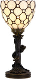 6 inch Tiffany Lamp Mini Stained Glass Table Lamp Cream Bead Uplight