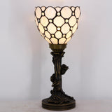 6 inch Tiffany Lamp Mini Stained Glass Table Lamp Cream Bead Uplight