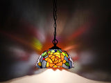 10 inch Tiffany Pendant Light Plug in Stained Glass Hanging Lamp