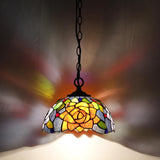 10 inch Tiffany Pendant Light Plug in Stained Glass Hanging Lamp