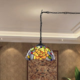 10 inch Tiffany Pendant Light Plug in Stained Glass Hanging Lamp