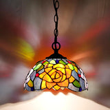 10 inch Tiffany Pendant Light Plug in Stained Glass Hanging Lamp