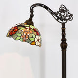 Gooseneck Stained Glass Floor Lamp Tiffany Green Purple Grape Light