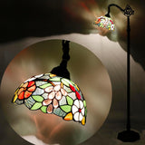 Gooseneck Stained Glass Floor Lamp Tiffany Green Purple Grape Light