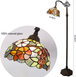 Gooseneck Stained Glass Floor Lamp Tiffany Green Purple Grape Light