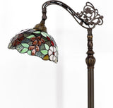 Gooseneck Stained Glass Floor Lamp Tiffany Green Purple Grape Light