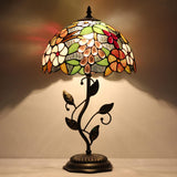 12 inch Tiffany Table Lamp Purple Grape Style Stained Glass Light