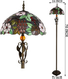 16 Inch Tiffany Floor Lamp Stained Glass Standing Reading Lamp