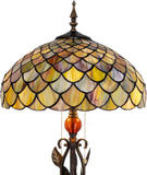 16 Inches Tiffany Floor Lamp Stained Glass Standing Reading Lamp Fish Scales Style