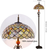 16 Inches Tiffany Floor Lamp Stained Glass Standing Reading Lamp Fish Scales Style