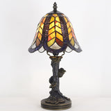 8 inch Small Tiffany Lamp Mini Purple Maple Leaf Stained Glass Table Lamp