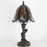 8 inch Small Tiffany Lamp Mini Purple Maple Leaf Stained Glass Table Lamp