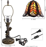 8 inch Small Tiffany Lamp Mini Purple Maple Leaf Stained Glass Table Lamp