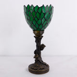 6 inch Small Tiffany Lamp Mini Stained Glass Table Lamp Green Wisteria