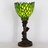 6 inch Small Tiffany Lamp Mini Stained Glass Table Lamp Green Wisteria