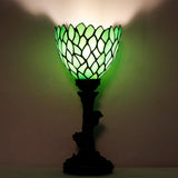 6 inch Small Tiffany Lamp Mini Stained Glass Table Lamp Green Wisteria