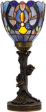 6 inch Tiffany Lamp Mini Stained Glass Table Lamp Blue Liaison Uplight