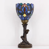 6 inch Tiffany Lamp Mini Stained Glass Table Lamp Blue Liaison Uplight