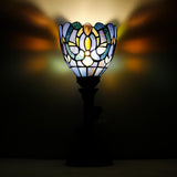 6 inch Tiffany Lamp Mini Stained Glass Table Lamp Blue Liaison Uplight