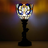 6 inch Tiffany Lamp Mini Stained Glass Table Lamp Blue Liaison Uplight