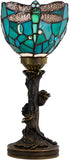 6 inch Tiffany Lamp Mini Stained Glass Table Lamp Green Dragonfly Uplight