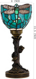 6 inch Tiffany Lamp Mini Stained Glass Table Lamp Green Dragonfly Uplight