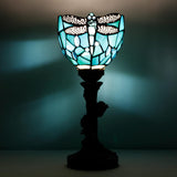 6 inch Tiffany Lamp Mini Stained Glass Table Lamp Green Dragonfly Uplight