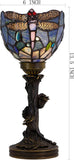 6 inch Tiffany Lamp Mini Stained Glass Table Lamp Blue Dragonfly Uplight