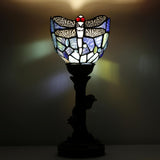 6 inch Tiffany Lamp Mini Stained Glass Table Lamp Blue Dragonfly Uplight