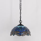 10 inch Tiffany Pendant Light Plug in Hanging Lamp Sea Blue Dragonfly