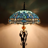 16 Inches Tiffany Floor Lamp Stained Glass Standing Reading Lamp