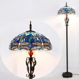 16 Inches Tiffany Floor Lamp Stained Glass Standing Reading Lamp