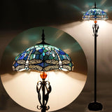 16 Inches Tiffany Floor Lamp Stained Glass Standing Reading Lamp