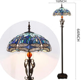 16 Inches Tiffany Floor Lamp Stained Glass Standing Reading Lamp