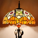 16 inch Tiffany Floor Lamp Pink Yellow Flowers Standing Reading light