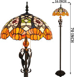 16 inch Tiffany Floor Lamp Pink Yellow Flowers Standing Reading light