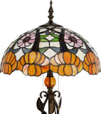 16 inch Tiffany Floor Lamp Pink Yellow Flowers Standing Reading light