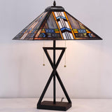 16 inch Mission Tiffany Style Table Lamp Antique Desk Reading Light