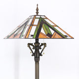 16 Inch Tiffany Floor Lamp Mission Style Stained Glass Standing Reading Light