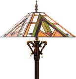 16 Inch Tiffany Floor Lamp Mission Style Stained Glass Standing Reading Light