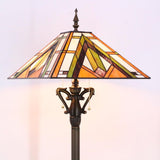 16 Inch Tiffany Floor Lamp Mission Style Stained Glass Standing Reading Light