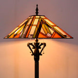 16 Inch Tiffany Floor Lamp Mission Style Stained Glass Standing Reading Light