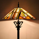 16 Inch Tiffany Floor Lamp Mission Style Stained Glass Standing Reading Light