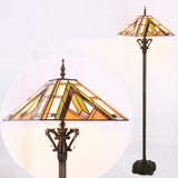 16 Inch Tiffany Floor Lamp Mission Style Stained Glass Standing Reading Light