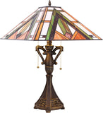 16 inch Tiffany Table Lamp Mission Style Stained Glass Desk Reading Light